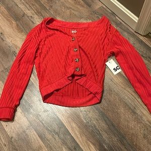 SO Cropped red sweater women’s size small
